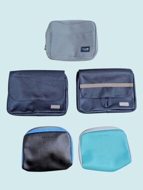 Lot Of 5 Toiletry Kit Amenity Bag United Airlines Global Cole Haan American Air